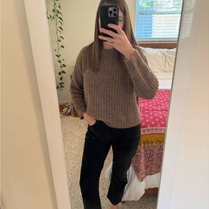 Sézane Cozy Brown Knit Sweater